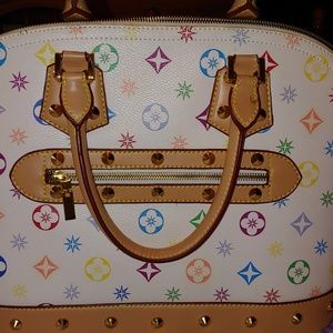 Cream and tan purse